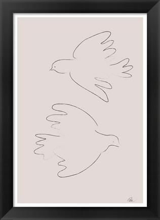 Framed Two Doves Print