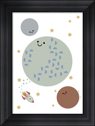 Framed Solar Earth Moon Print