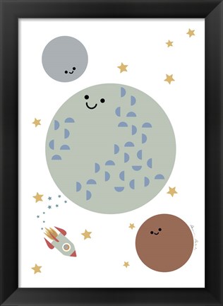 Framed Solar Earth Moon Print