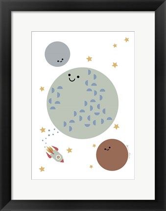 Framed Solar Earth Moon Print