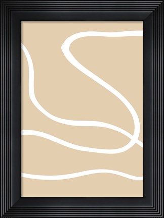 Framed Beige Lines 1 Print