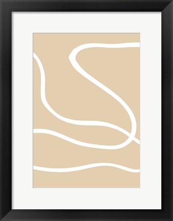 Framed Beige Lines 1 Print