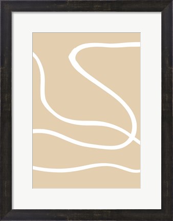 Framed Beige Lines 1 Print