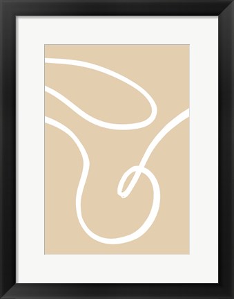 Framed Beige Lines 2 Print