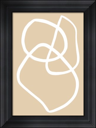 Framed Beige Lines 3 Print
