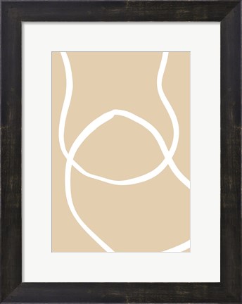 Framed Beige Lines 4 Print