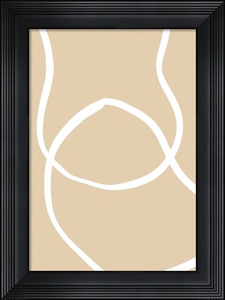 Framed Beige Lines 4 Print