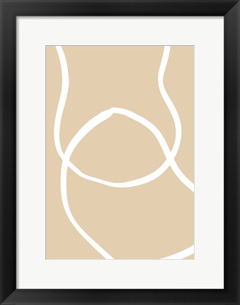 Framed Beige Lines 4 Print