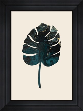 Framed Monstera Marble Green Print