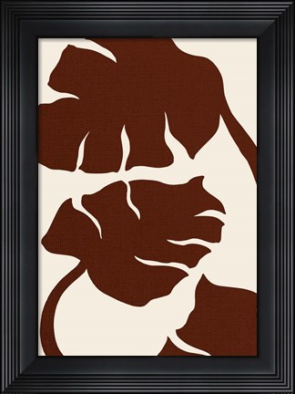 Framed Monstera Canvas Brown Print