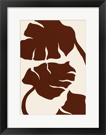 Framed Monstera Canvas Brown Print