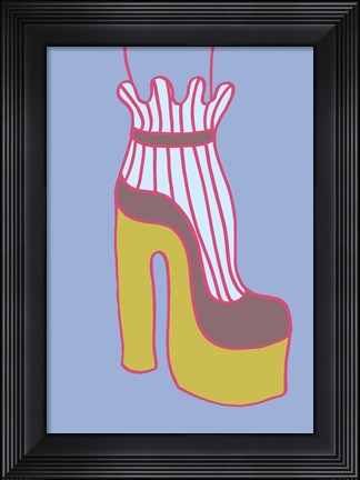 Framed Yellow Heel 1 Print