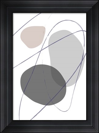 Framed New Shapes Beige No 2 Print