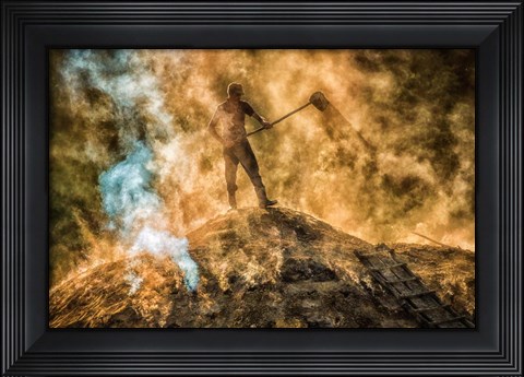 Framed Charcoal factory III Print