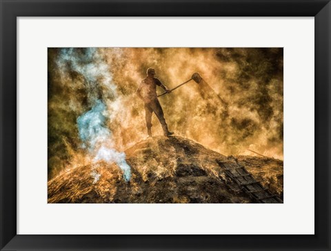 Framed Charcoal factory III Print