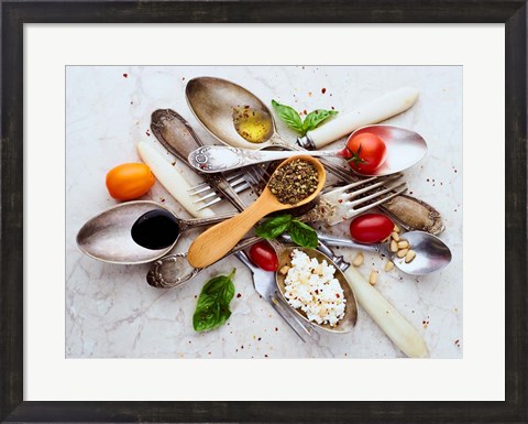 Framed Spoons &amp; Salad Print