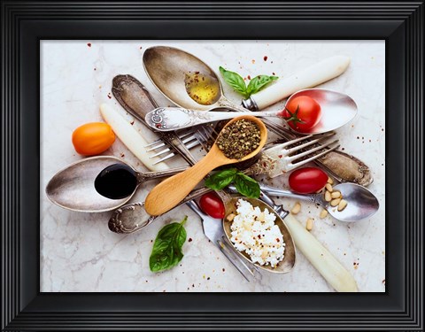 Framed Spoons &amp; Salad Print