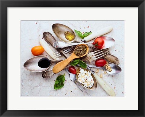 Framed Spoons &amp; Salad Print