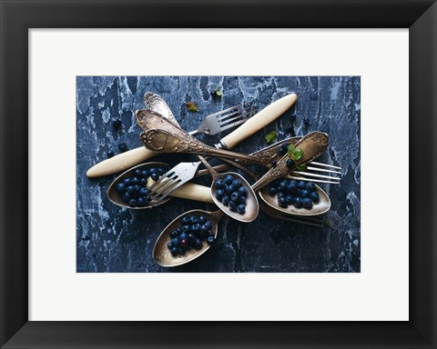 Framed Spoons &amp; Blueberries Print