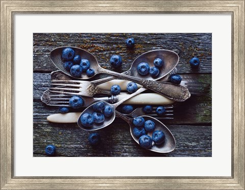 Framed Spoons &amp; Blueberry Print