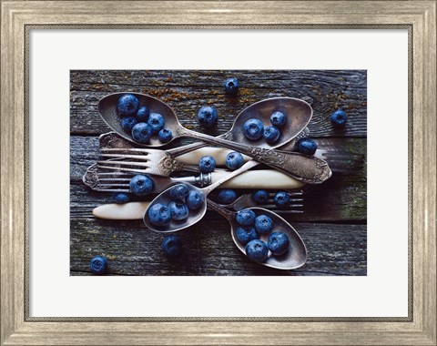 Framed Spoons &amp; Blueberry Print