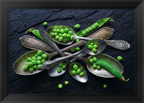 Framed Spoons &amp; Green Pea Print