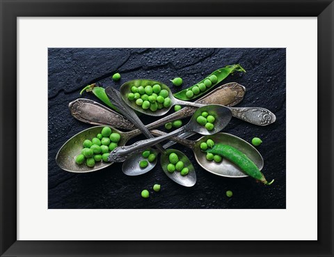 Framed Spoons &amp; Green Pea Print