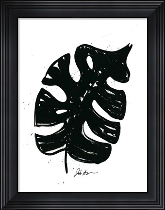 Framed Inked Leaves I Print