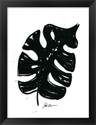 Framed Inked Leaves I Print