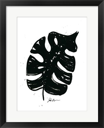 Framed Inked Leaves I Print