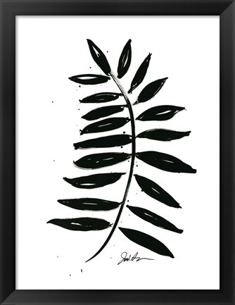 Framed Inked Leaves II Print