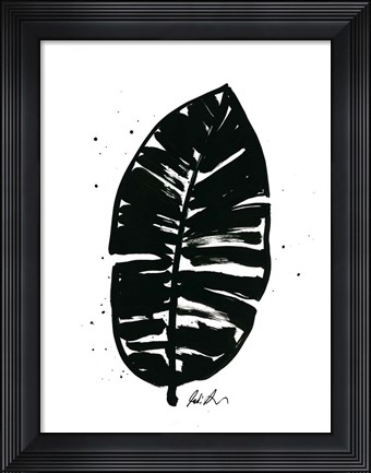 Framed Inked Leaves III Print