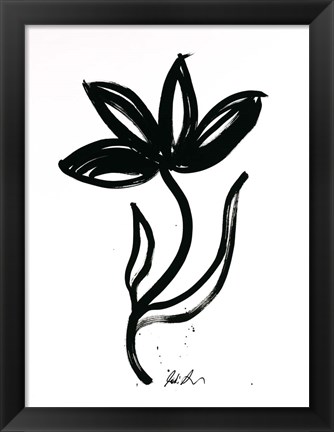 Framed Inked Florals II Print