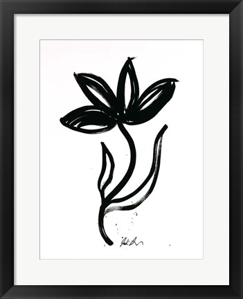 Framed Inked Florals II Print