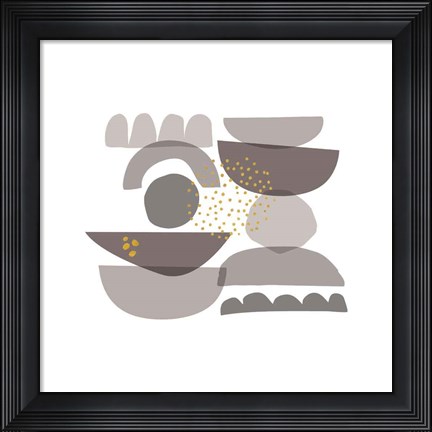 Framed Crowded Forms grey II Print