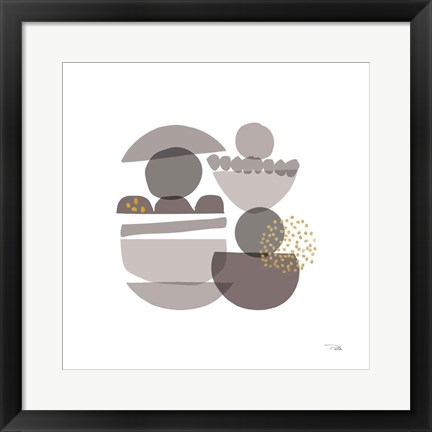 Framed Crowded Forms grey III Print