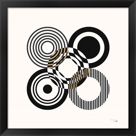 Framed Deco Retro black III Print