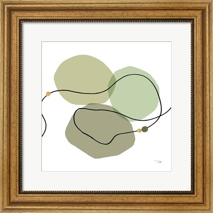 Framed Sinuous Trajectory green II Print
