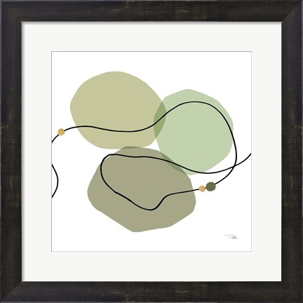 Framed Sinuous Trajectory green II Print