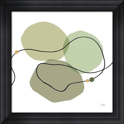 Framed Sinuous Trajectory green II Print