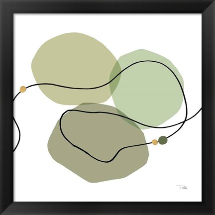 Framed Sinuous Trajectory green II Print