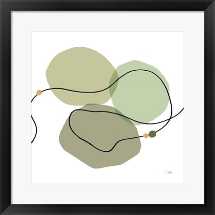 Framed Sinuous Trajectory green II Print