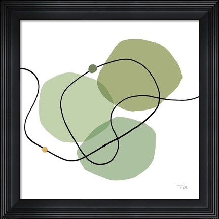 Framed Sinuous Trajectory green III Print