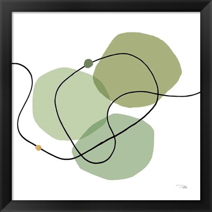 Framed Sinuous Trajectory green III Print