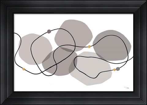 Framed Sinuous Trajectory grey I Print