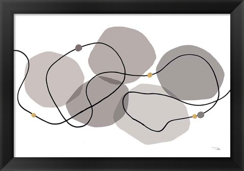 Framed Sinuous Trajectory grey I Print