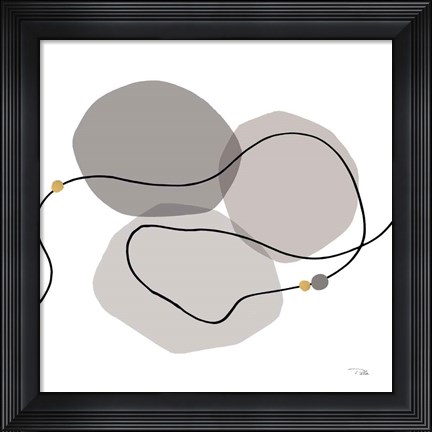 Framed Sinuous Trajectory grey II Print