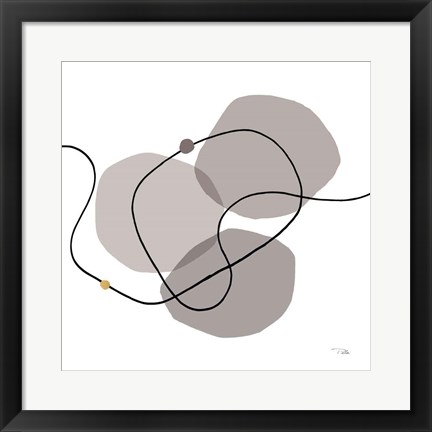 Framed Sinuous Trajectory grey III Print