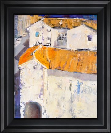 Framed Village Rooftops Print