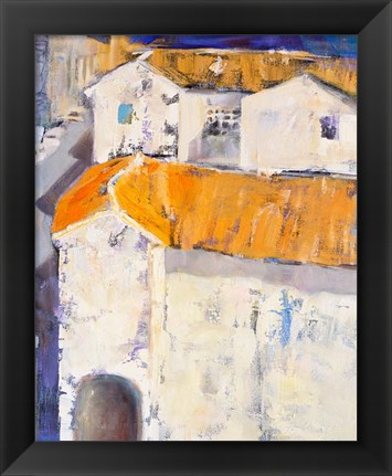 Framed Village Rooftops Print